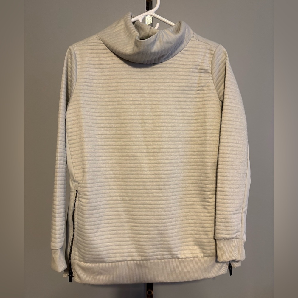 The Sweatshirt Project Women's Sweatshirt Mock Neck S Gray‎ Side Zip&Pockets